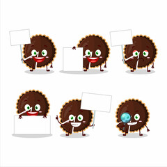 Canvas Print - Chocolate tart cartoon character bring information board