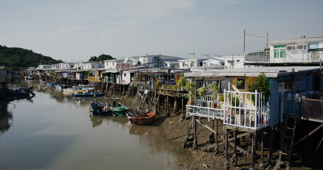 Canvas Print - Hong Kong fishing village