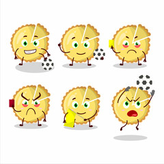 Sticker - Lemon tart cartoon character working as a Football referee