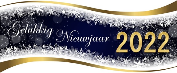 Wall Mural - Happy New Year 2022 greeting card in Dutch 