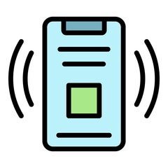 Poster - smartphone online survey icon. outline smartphone online survey vector icon color flat isolated