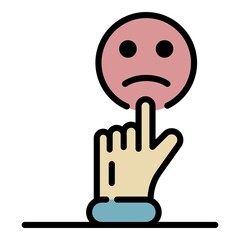 Poster - Bad feedback icon. Outline bad feedback vector icon color flat isolated