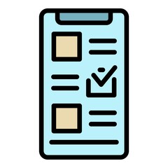 Poster - Smartphone feedback icon. Outline smartphone feedback vector icon color flat isolated