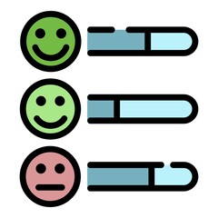 Poster - Smile feedback icon. Outline smile feedback vector icon color flat isolated