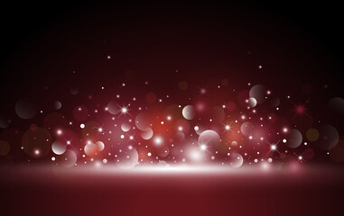 Wall Mural - Christmas background design of red bokeh and light effect vector illustration