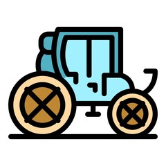 Poster - Carriage transport icon. Outline carriage transport vector icon color flat isolated