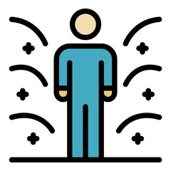Poster - Man web marketing icon. Outline man web marketing vector icon color flat isolated