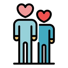 Poster - people in love icon. outline people in love vector icon color flat isolated