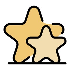 Poster - Stars group icon. Outline stars group vector icon color flat isolated