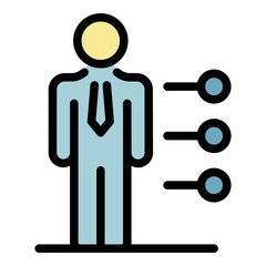 Poster - Financial advisor icon. Outline financial advisor vector icon color flat isolated
