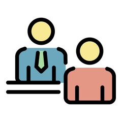 Poster - business partner icon. outline business partner vector icon color flat isolated