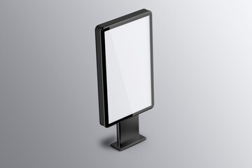 Wall Mural - Outdoor advertising banner. Street light box display or billboard Mock up isolated on a grey background. 3d rendering.