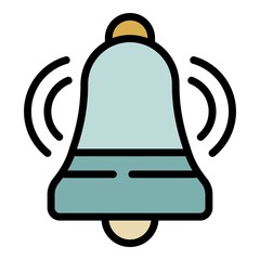 Poster - Ringer bell icon. Outline ringer bell vector icon color flat isolated