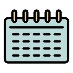 Poster - Office calendar icon. Outline office calendar vector icon color flat isolated