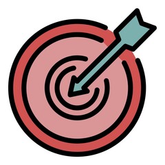 Poster - Arrow target icon. Outline arrow target vector icon color flat isolated