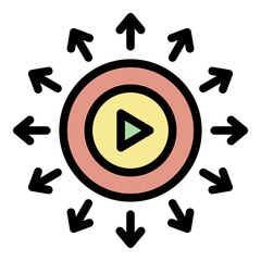Poster - global video story icon. outline global video story vector icon color flat isolated