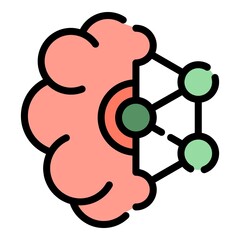 Poster - ai brain icon. outline ai brain vector icon color flat isolated