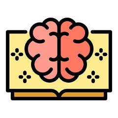 Poster - ai open smart book icon. outline ai open smart book vector icon color flat isolated