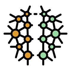 Poster - neural brain icon. outline neural brain vector icon color flat isolated