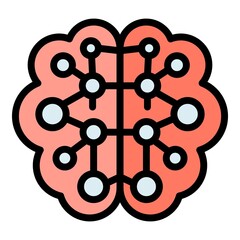 Poster - future ai brain icon. outline future ai brain vector icon color flat isolated