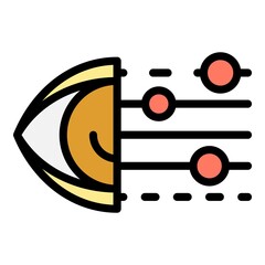Poster - ai eye icon. outline ai eye vector icon color flat isolated