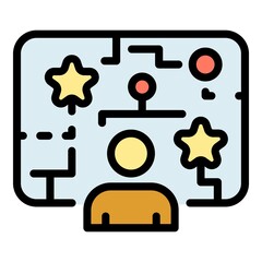 Poster - internet game icon. outline internet game vector icon color flat isolated