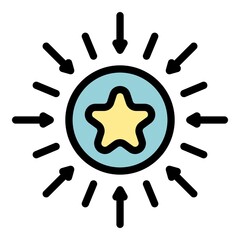 Poster - Video game star icon. Outline video game star vector icon color flat isolated