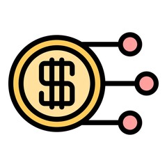 Poster - Tax regulation icon. Outline tax regulation vector icon color flat isolated