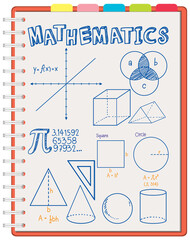 Doodle math formula on notebook page