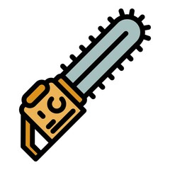 Poster - home chainsaw icon. outline home chainsaw vector icon color flat isolated
