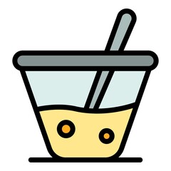 Poster - Soda glass icon. Outline soda glass vector icon color flat isolated