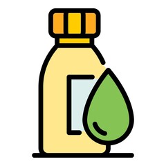 Poster - Tattoo ink drop bottle icon. Outline tattoo ink drop bottle vector icon color flat isolated