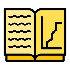 Poster - Graph catalog icon. Outline graph catalog vector icon color flat isolated