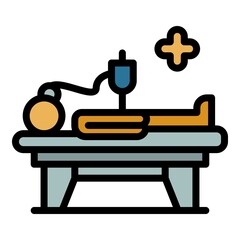 Poster - Emergency anesthesia icon. Outline emergency anesthesia vector icon color flat isolated