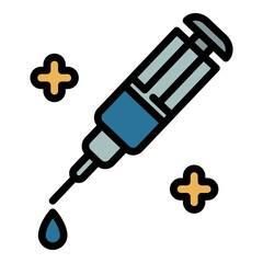 Poster - Anesthesia syringe icon. Outline anesthesia syringe vector icon color flat isolated