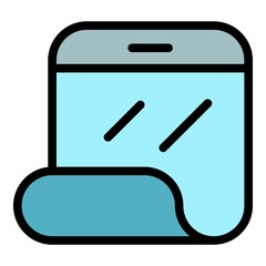 Poster - Flex smartphone display icon. Outline flex smartphone display vector icon color flat isolated
