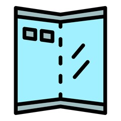 Poster - Folding screen icon. Outline folding screen vector icon color flat isolated