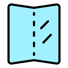 Poster - Folding display icon. Outline folding display vector icon color flat isolated
