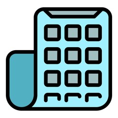 Poster - Flexible display icon. Outline flexible display vector icon color flat isolated