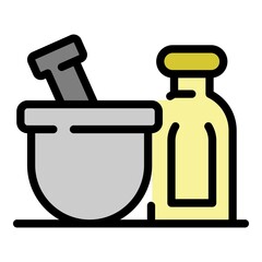 Wall Mural - Laboratory containers icon. Outline laboratory containers vector icon color flat isolated