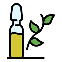 Poster - ampoule and twig icon. outline ampoule and twig vector icon color flat isolated