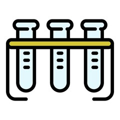 Poster - Test tube rack icon. Outline test tube rack vector icon color flat isolated