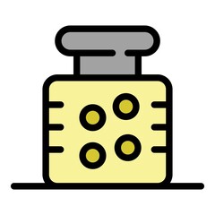 Poster - bottle for medication icons set. outline set of bottle for medication vector icons thin line color f