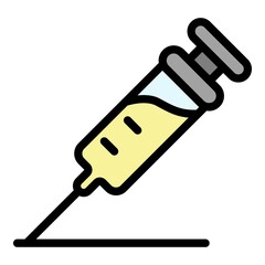 Poster - syringe icon. outline syringe vector icon color flat isolated