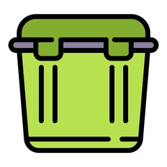 Poster - Car portable fridge icon. Outline car portable fridge vector icon color flat isolated