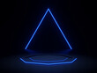 © Kavik - 3D black scientific podium with blue neon lights