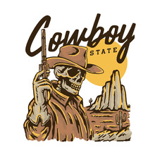 Skull Cowboy Illustration