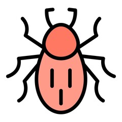 Wall Mural - Parasite bug icon. Outline parasite bug vector icon color flat isolated