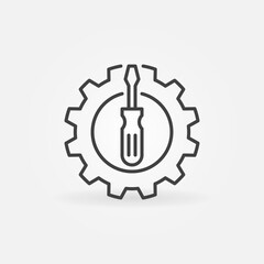 Poster - Gear with Screwdriver vector Repair concept icon or sign