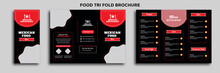 Tri-fold Restaurant Food Menu Pamphlet Brochure Design Template. Fastfood Healthy Meal Delicious Food, Dessert, Vector Tri-fold Design In A4 Size Print-ready Template.